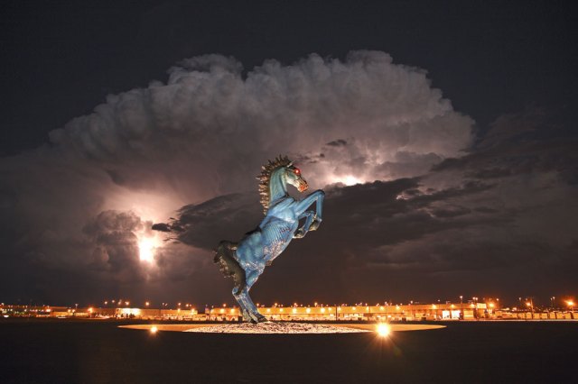 Denver International Airport Blue Mustang